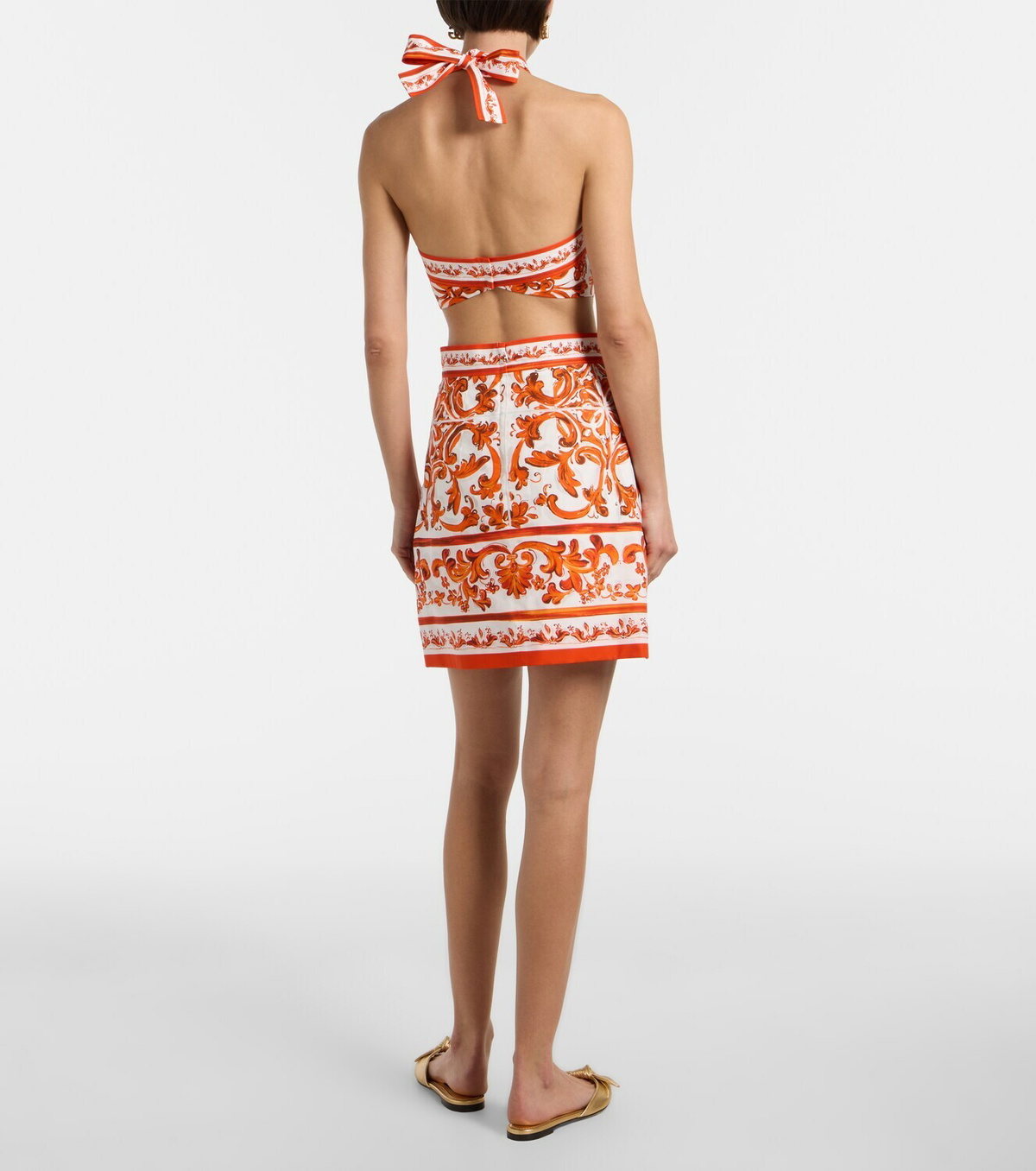 Dolce&Gabbana Majolica cotton poplin minidress
