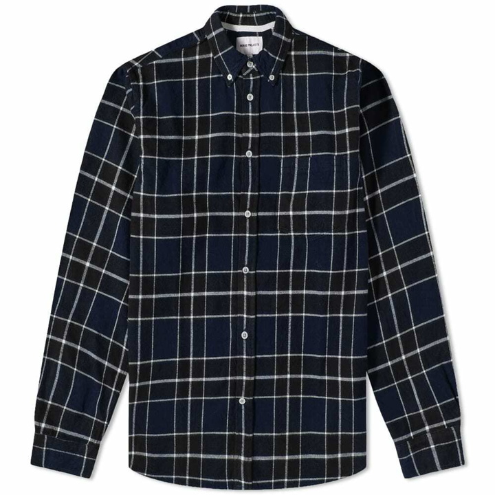 Photo: Norse Projects Men's Anton Brushed Flannel Shirt in Dark Navy