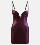 Area - Mussel Cup crystal embellished minidress