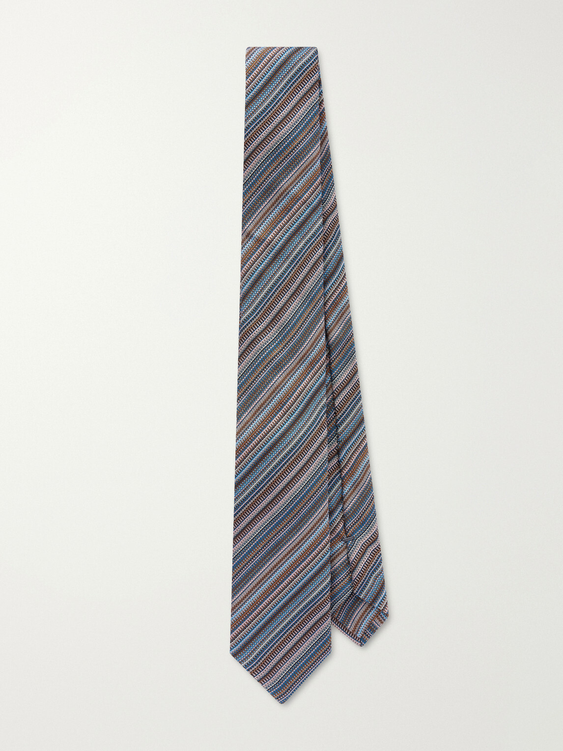 Missoni - 7cm Crochet-Knit Silk Tie - Blue