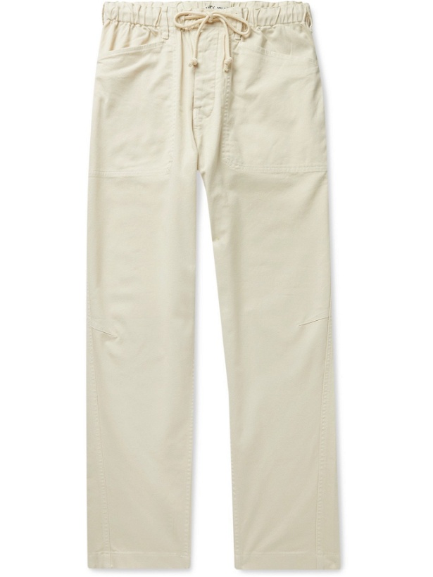 Photo: ALEX MILL - BCI Cotton-Blend Twill Drawstring Trousers - Neutrals