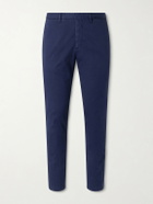 Boglioli - Tapered Cotton-Blend Trousers - Blue