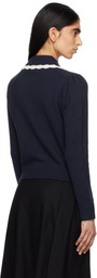 Sandy Liang Navy Roche Cardigan