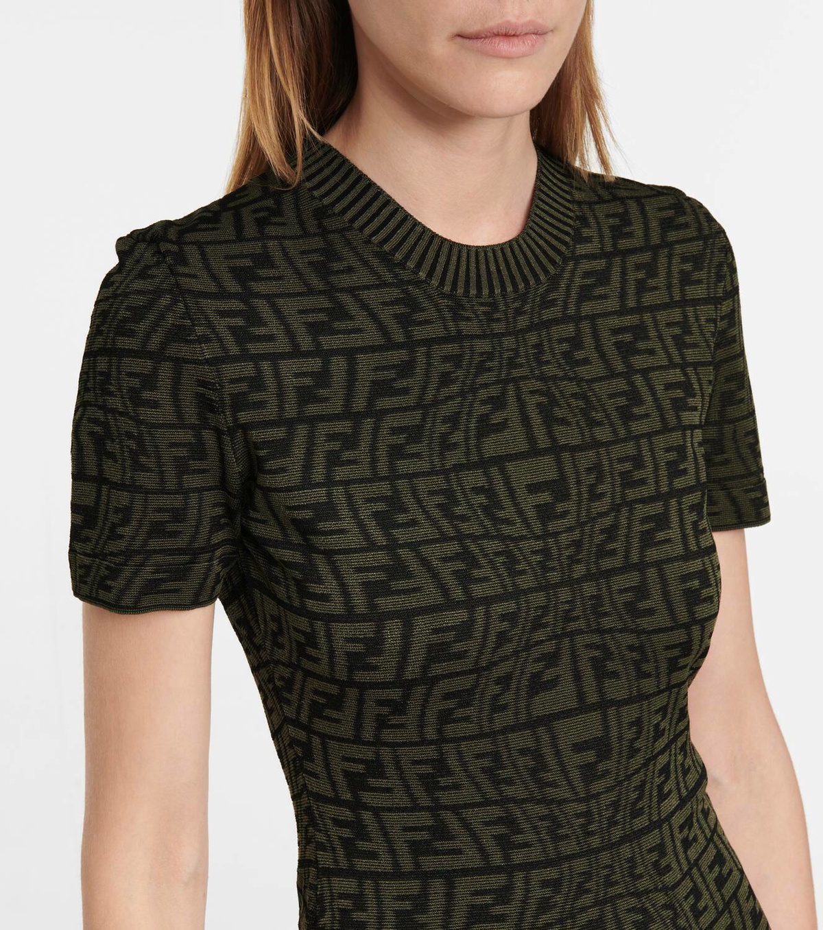 Fendi FF jacquard midi dress Fendi