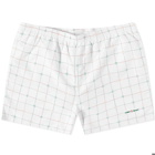 Casablanca Men's Tennis Check Swim Short in White/Green/Red