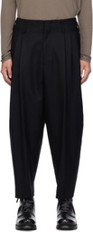 FUMITO GANRYU Black Mixture Trousers