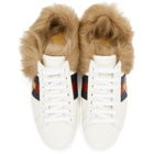 Gucci White Wool-Lined New Ace Sneakers