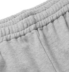 Aloye - Tapered Colour-Block Mélange Loopback Cotton-Jersey Sweatpants - Gray