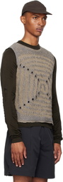 ROA Blue & Beige Vortex Crewneck Vest