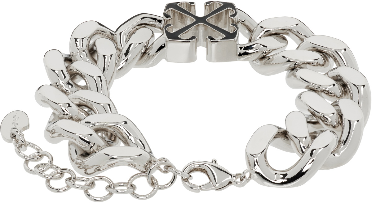 Off-White Enamel Arrow Chain Bracelet