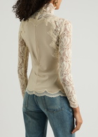 Rabanne Panelled Lace and Satin top Ivory