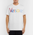 Versace - Logo-Embroidered Cotton-Jersey T-Shirt - White