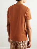 Club Monaco - Linen and Cotton-Blend Piqué T-Shirt - Orange