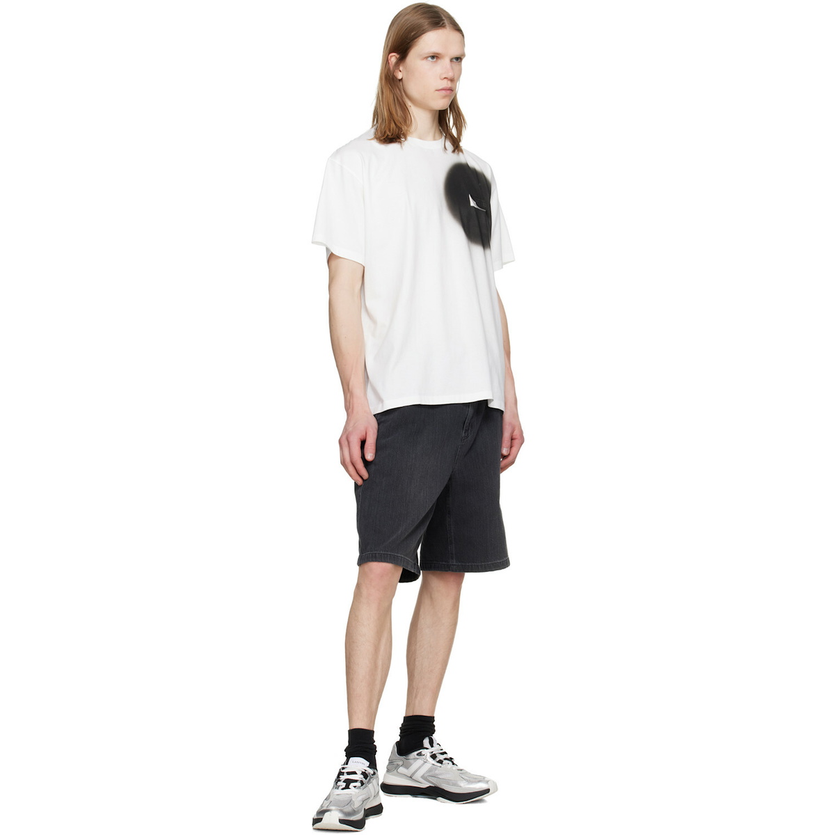 Lanvin Silver JLA Crushed Metal Sneakers
