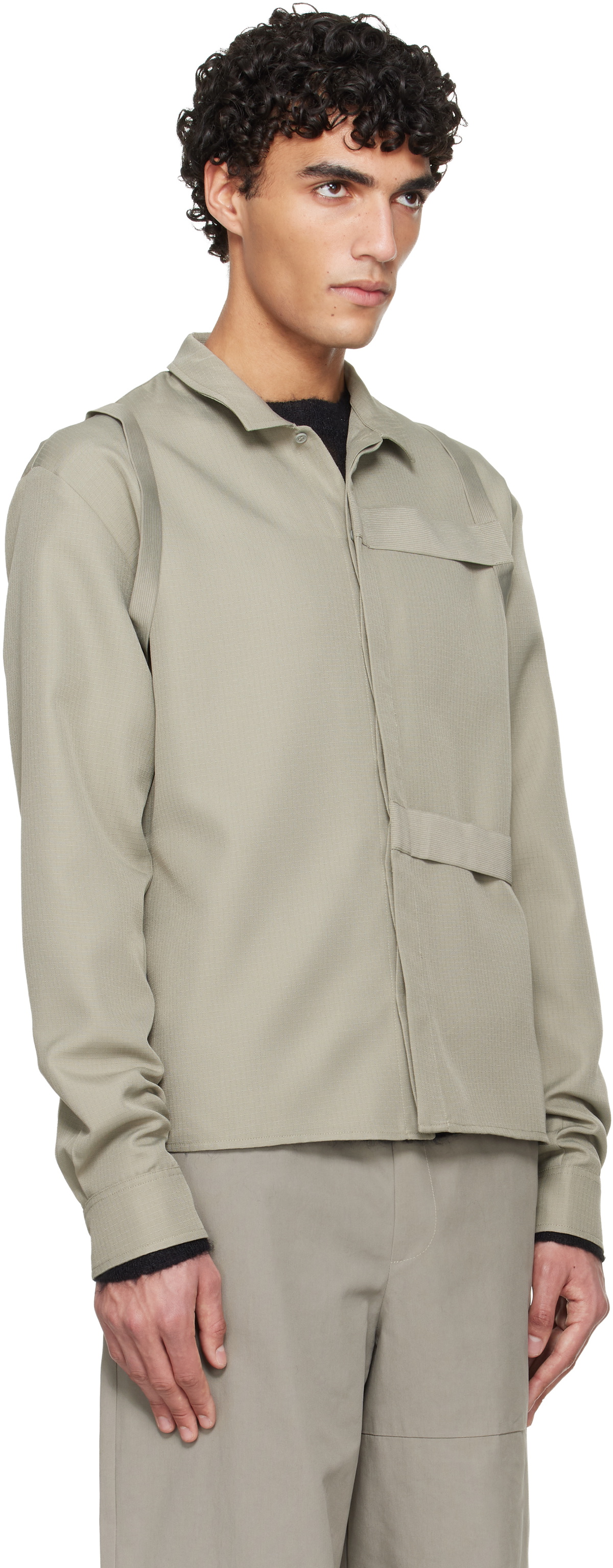 HELIOT EMIL Green Sinew Shirt