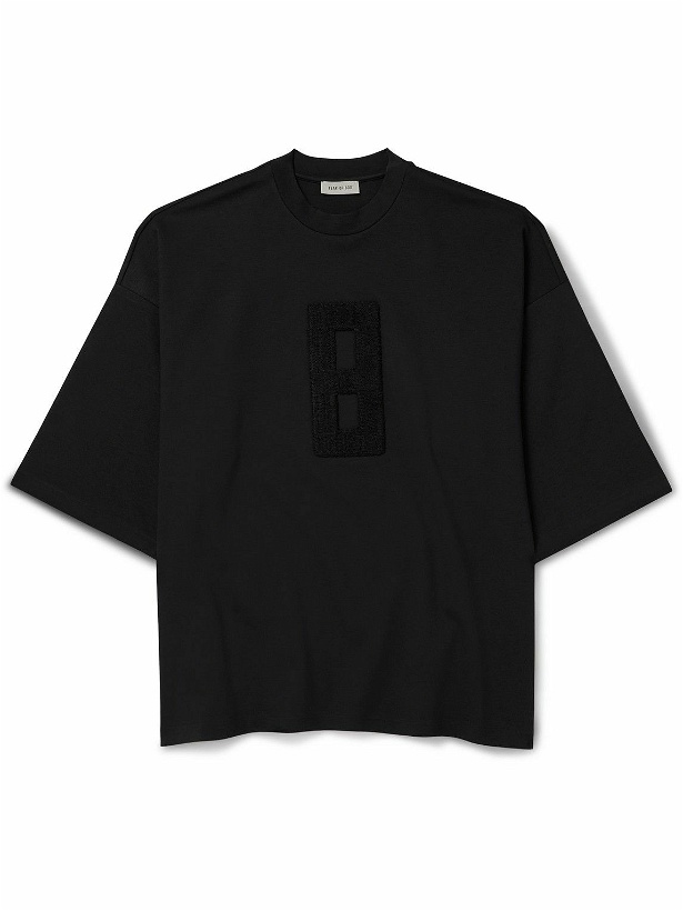 Photo: Fear of God - Oversized Bouclé-Trimmed Jersey T-Shirt - Black
