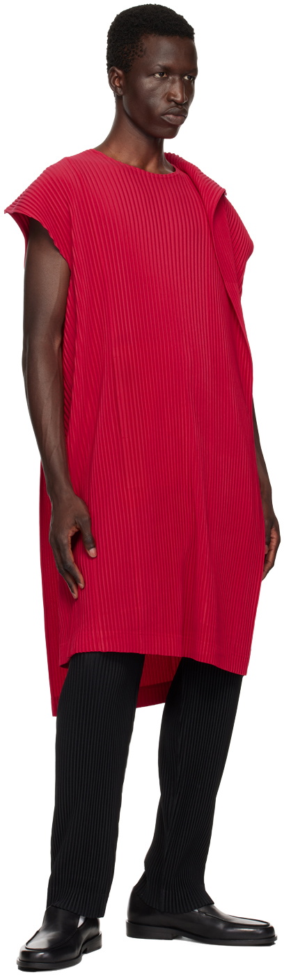 HOMME PLISSÉ ISSEY MIYAKE Red Rectangle Tank Top Homme Plisse