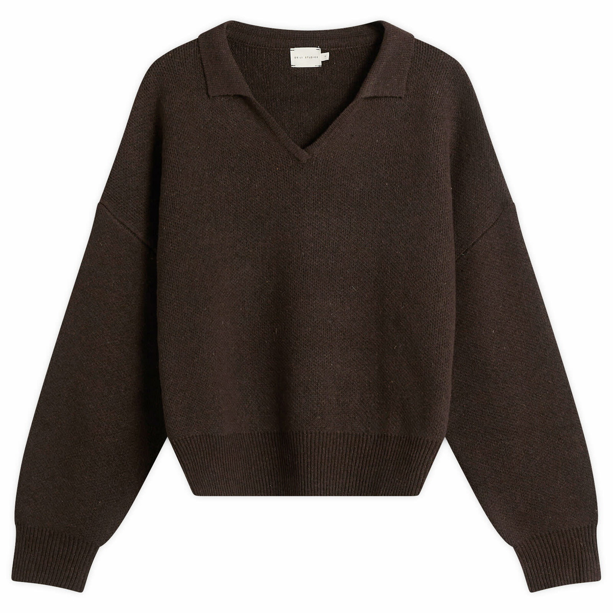 Deiji Studios Women's Collared Pullover in Burnt Wood