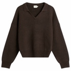 Deiji Studios Women's Collared Pullover in Burnt Wood