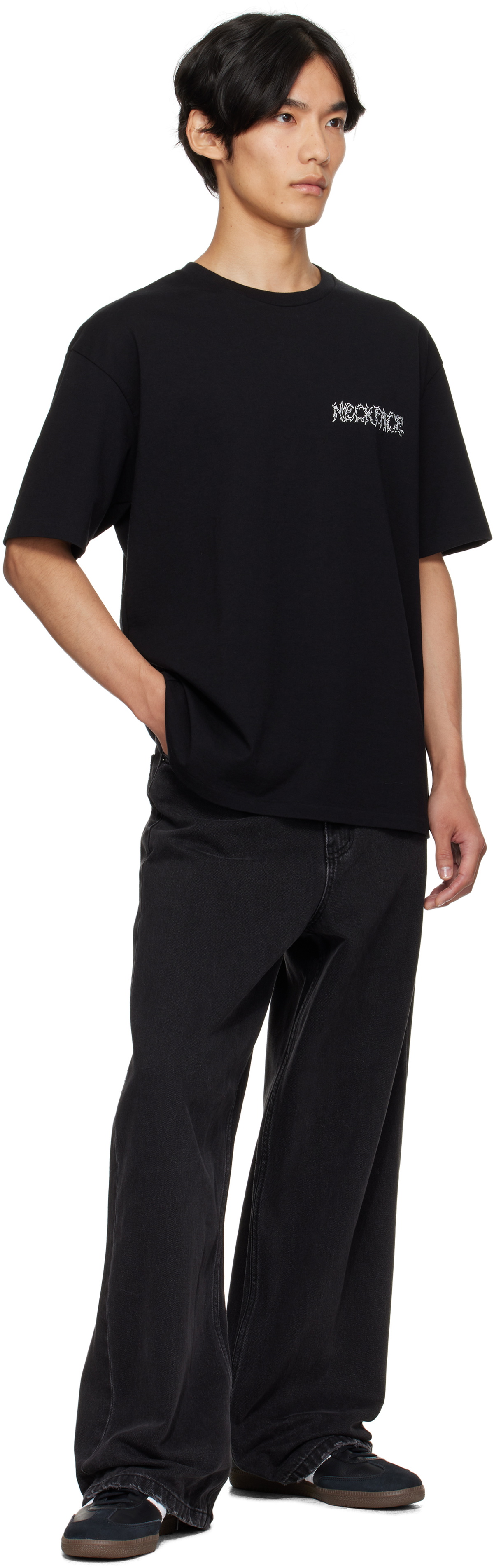 WACKO MARIA Black NECKFACE Edition Washed Heavy T-shirt