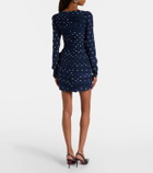 Alessandra Rich Bow-detail polka-dot draped minidress