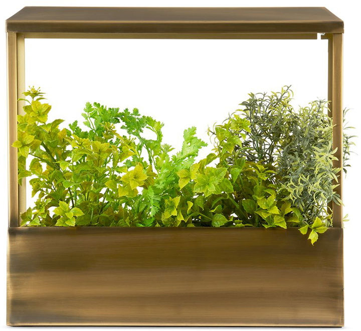 Photo: Modern Sprout Brass Smart Growhouse Planter