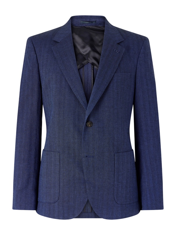 Photo: Mr P. - Herringbone Linen-Blend Suit Jacket - Blue