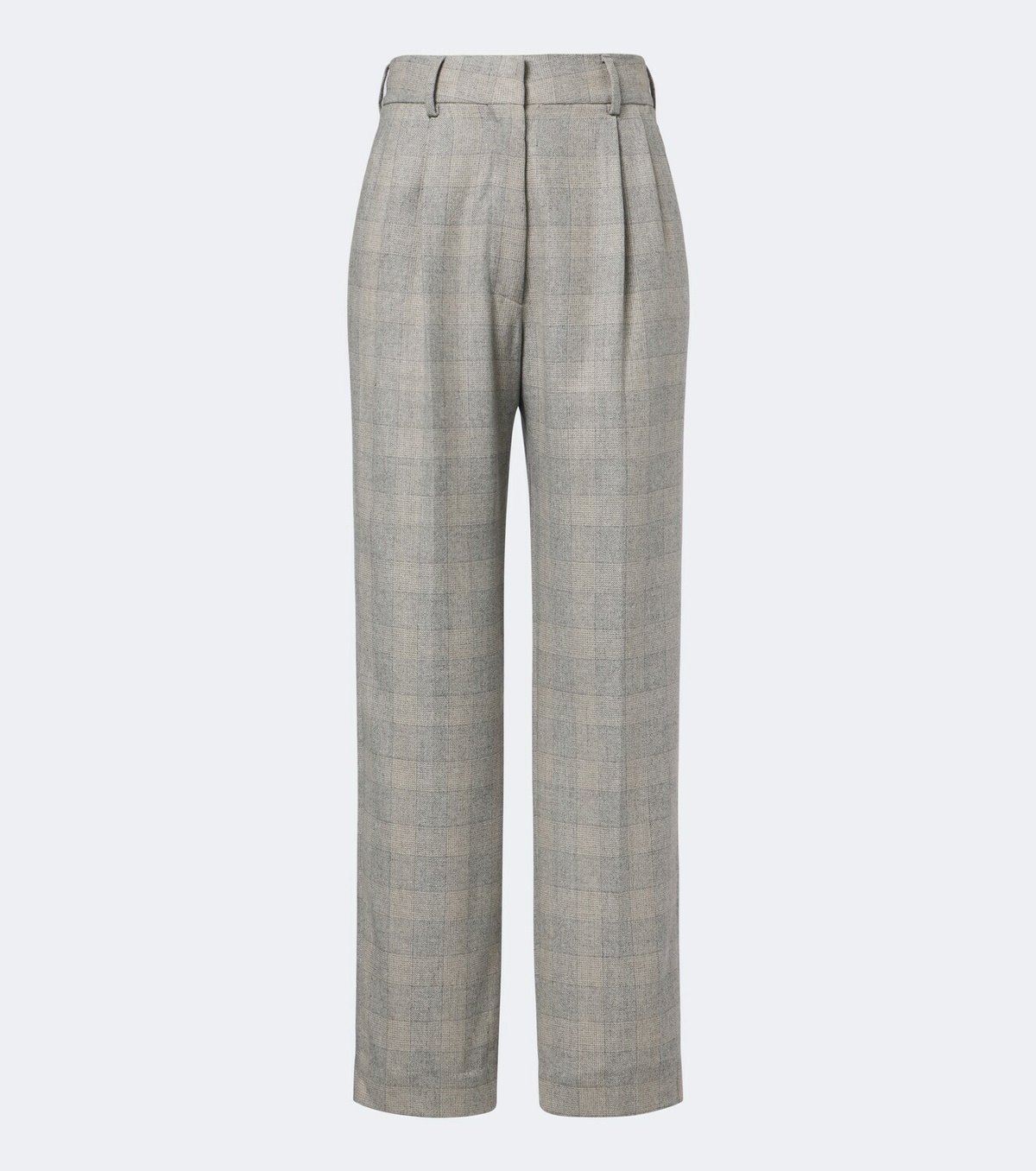 Blazé Milano Fox checked wool, silk, and cashmere straight pants