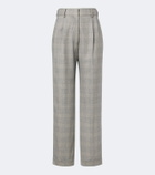 Blazé Milano Fox checked wool, silk, and cashmere straight pants
