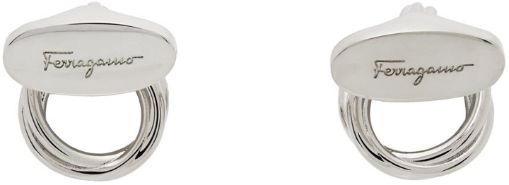 Photo: Salvatore Ferragamo Silver Knotted Gancio CuffLinks