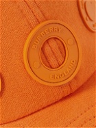 Burberry - Logo-Appliquéd Rubber-Trimmed Cotton-Jersey Baseball Cap - Orange
