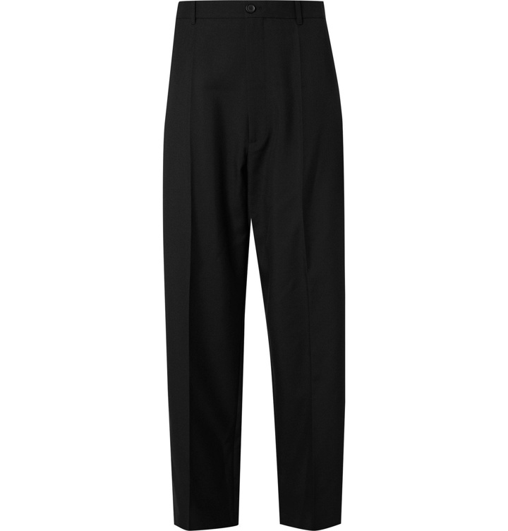 Photo: Balenciaga - Pleated Wool-Blend Twill Trousers - Black
