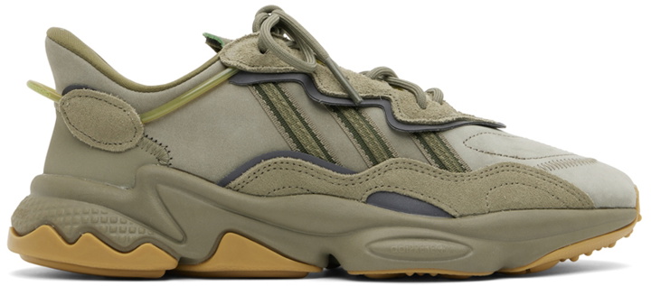 Photo: adidas Originals Khaki Ozweego Sneakers