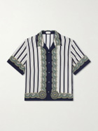 Versace - Striped Silk-Crepe de Chine Shirt - Blue