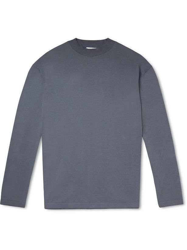 Photo: The Row - Elloroy Cotton and Cashmere-Blend Sweater - Gray