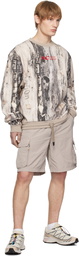 RCOS Off-White & Taupe 'RC Outdoor Supply' Logo Embroidered Sweatshirt