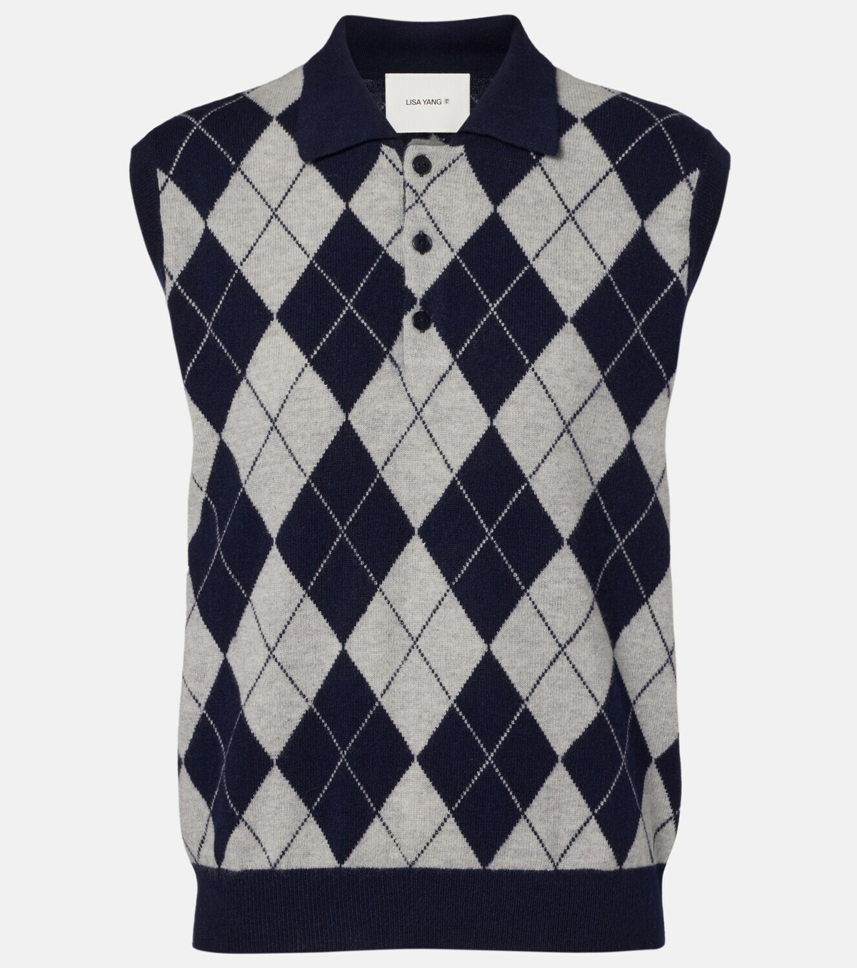 Lisa Yang Riana argyle cashmere sweater vest