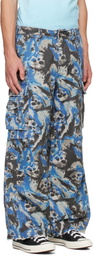 ERL Blue Skull Cargo Pants