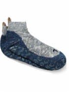 Falke - Lodge Homepad Faux Leather-Trimmed Cotton-Blend Socks - Blue