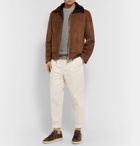 Brunello Cucinelli - Tapered Pleated Cotton-Corduroy Trousers - Neutrals