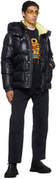 Moncler Navy Logo Down Jacket