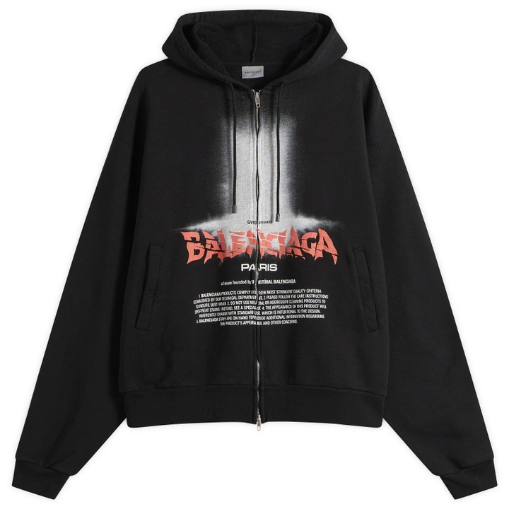 Photo: Balenciaga Men's Oversized Zip-Up Hoodie in Black
