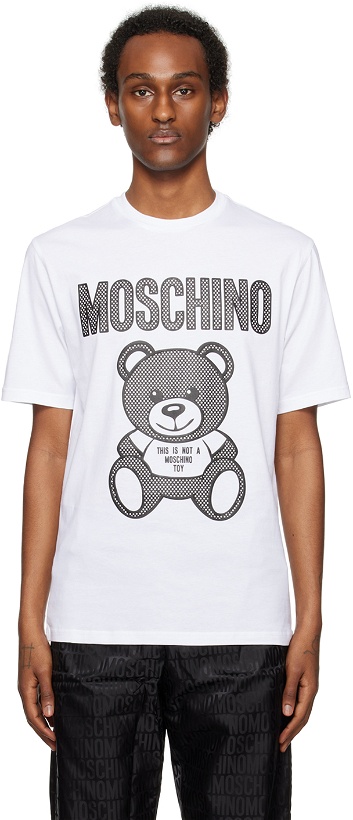 Photo: Moschino White Teddy Mesh T-Shirt