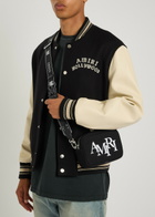 Amiri Staggered Logo-embroidered Canvas Camera bag - Black - One Size