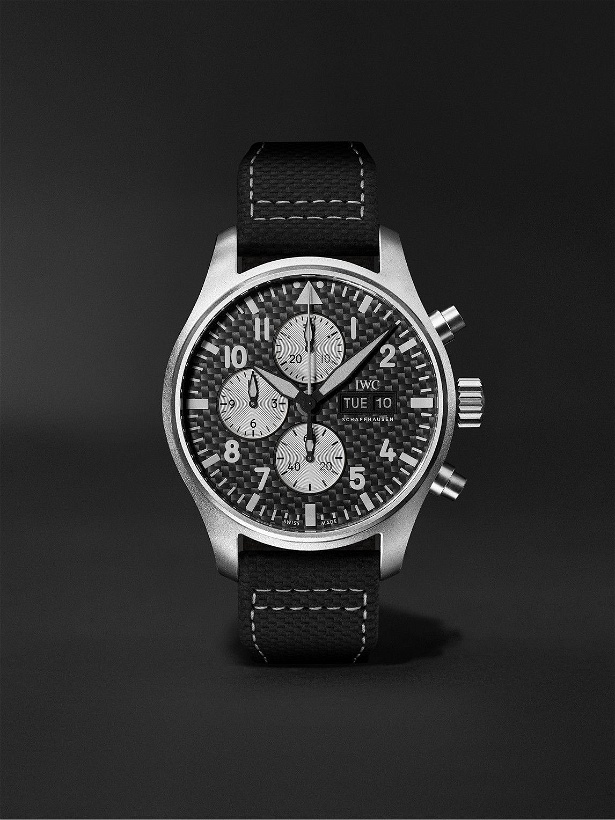 Photo: IWC Schaffhausen - Pilot's Limited Edition AMG Automatic Chronograph 43mm Titanium and Leather Watch, Ref. No. IW377903