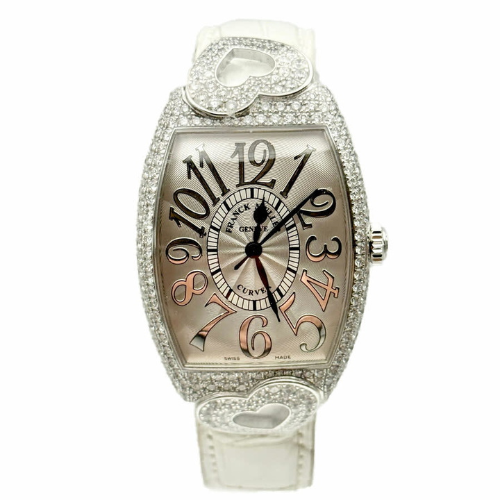 Photo: Franck Muller Cintree Curvex Coeur Automatic Diamond Silver Dial Ladies Watch 2852 SC RELIEF HJ