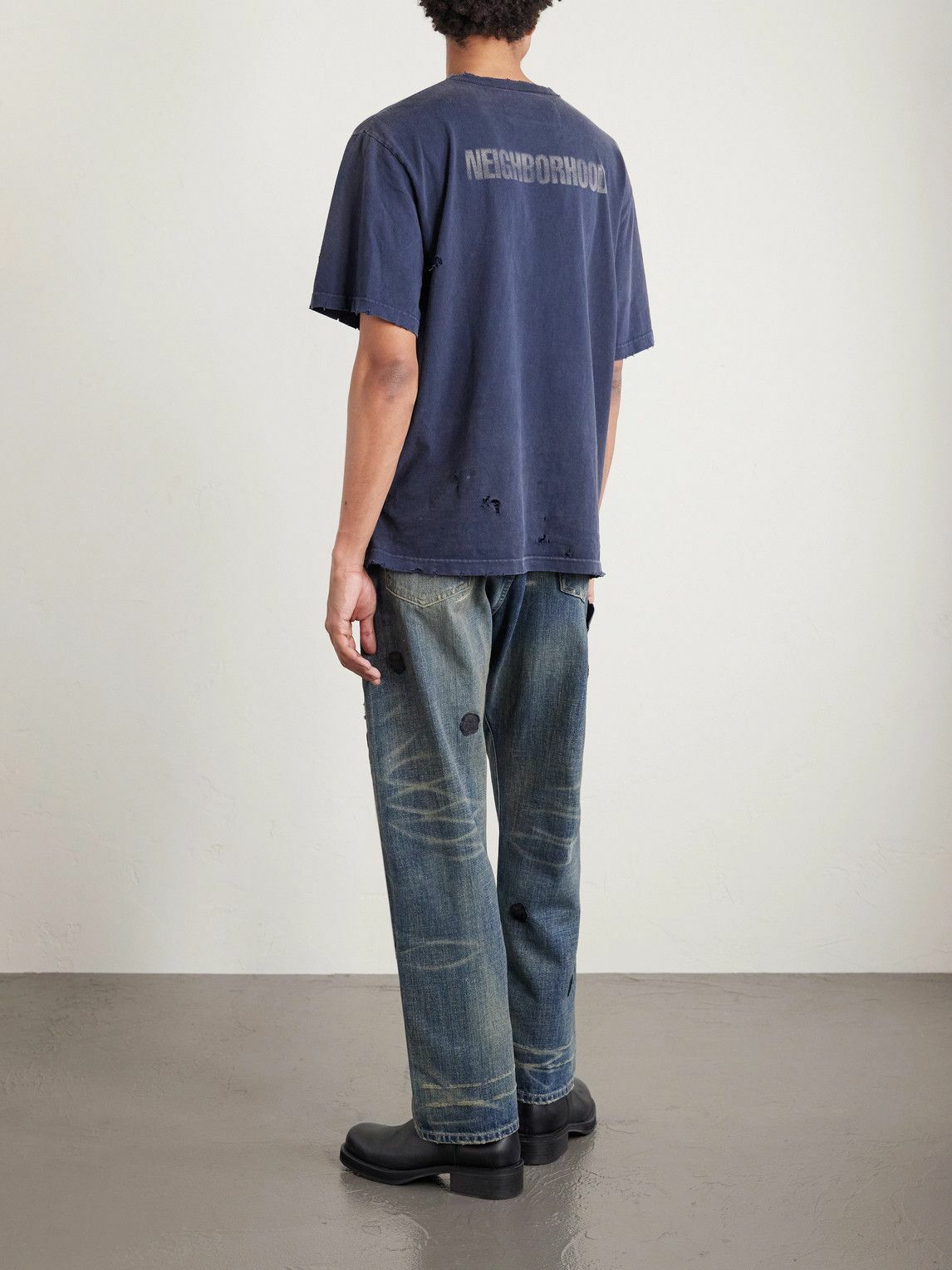 Neighborhood - Chito Savage Cotton-Jersey T-Shirt - Blue Neighborhood