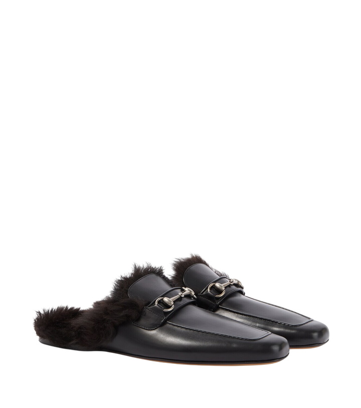 Photo: Gucci Horsebit shearling-lined leather mules