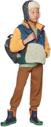 TINYCOTTONS Kids Blue & Yellow Color Block Jacket