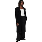 BALMAIN Black Oversized Wool & Cashmere Coat